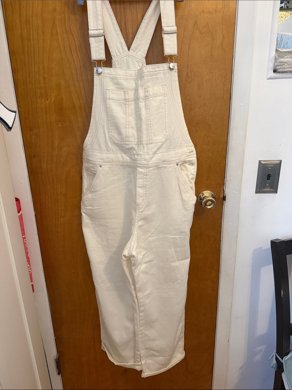 H&M Cream Cotton Overalls Jumpsuit
